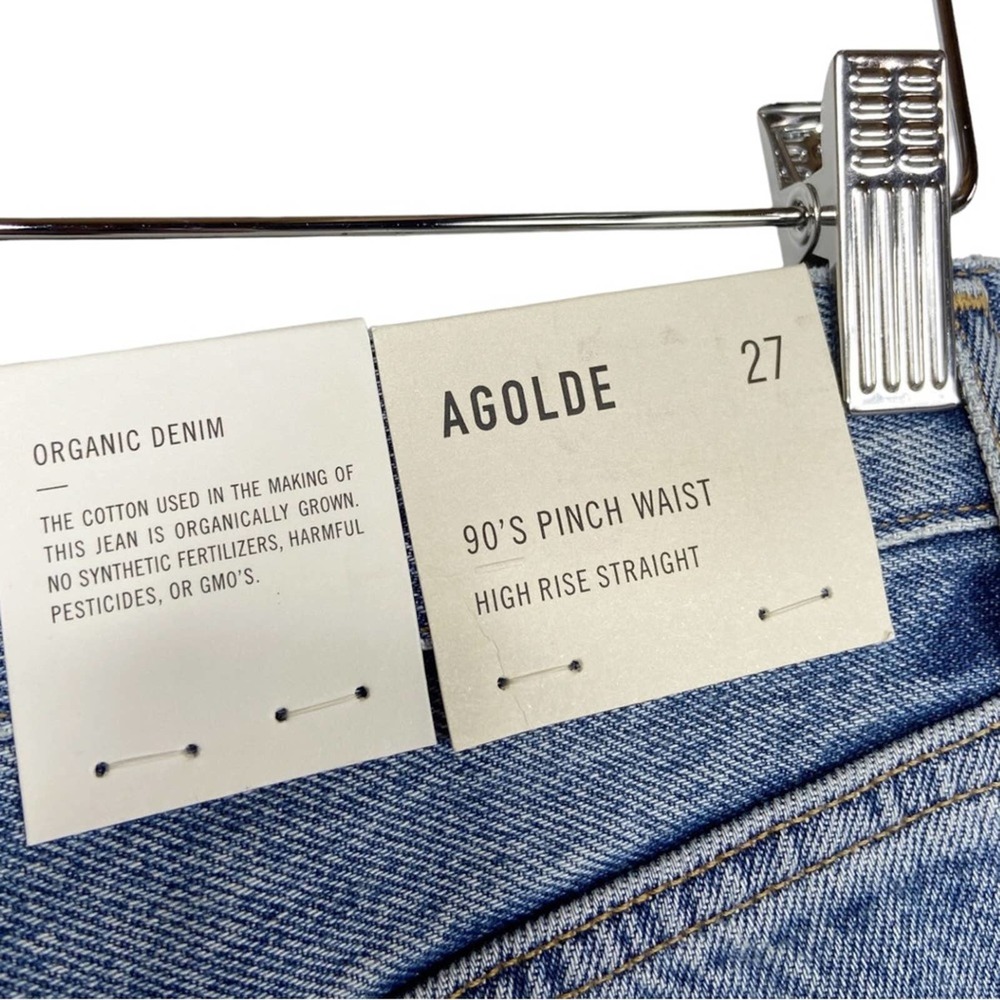 AGOLDE 90s Pinch Waist High Rise Straight Jeans Rule Wash Rigid Denim Women's 27 - Picture 9 of 12